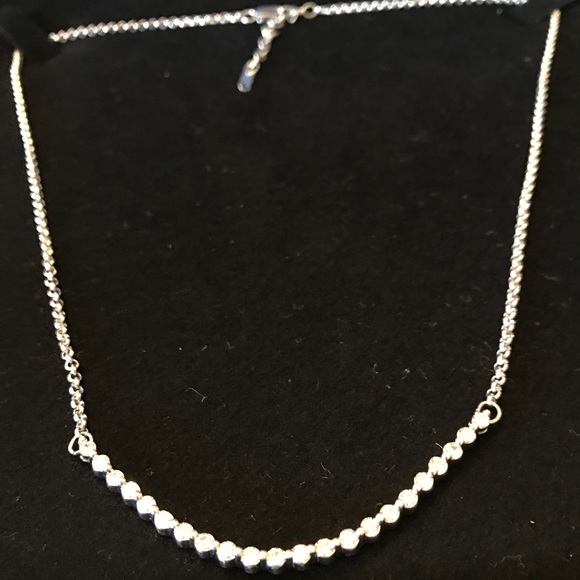 Moissanite Necklace w/ Platineve Silver Chain - Picture 1 of 6